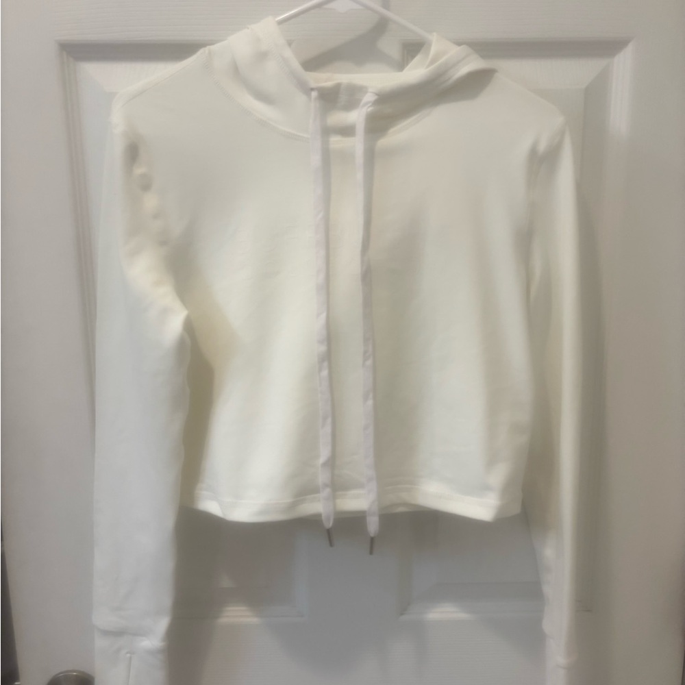BuffBunny White Cropped Hoodie Top